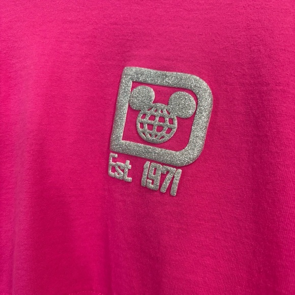 Spirit Jersey Disney World Disney Parks Bright Pink Silver Accents Womens Large - Picture 7 of 10